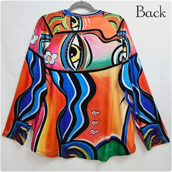 Colorful Graphics Long Sleeves Tee Shirt, Size 3X - Picture 2 of 14